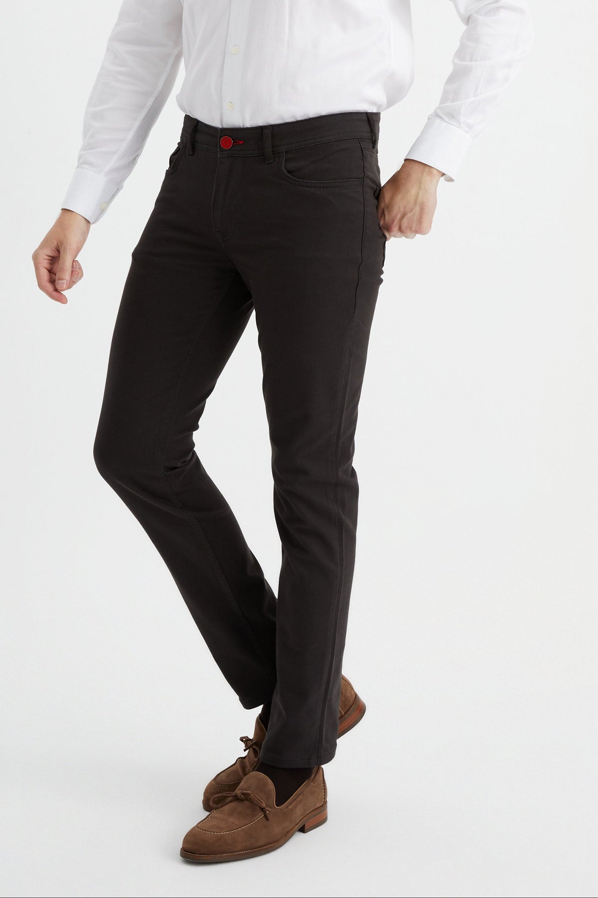 Slim-Fit Cotton Stretch Casual Pants – Pilar