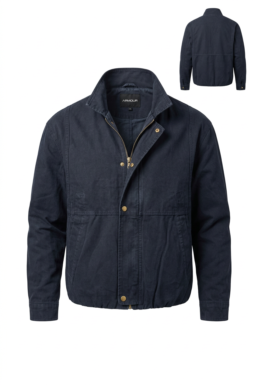 VAMOUS Washed Bomber Jacket - VW5504/ Blue