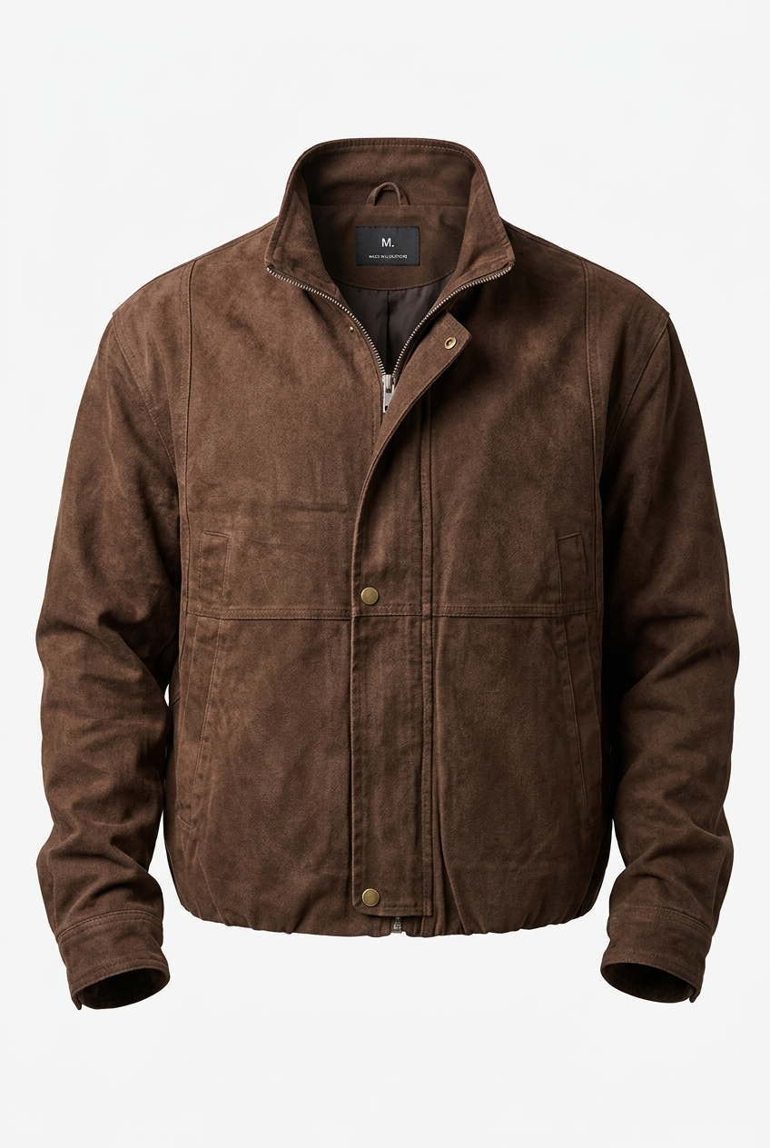 VAMOUS Washed Bomber Jacket - VW5504/ Brown