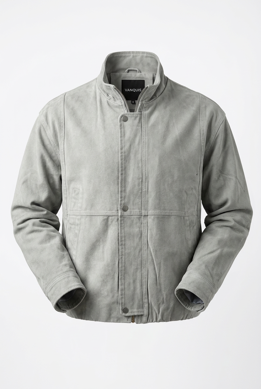 VAMOUS Washed Bomber Jacket - VW5504/ Grey