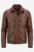 VAMOUS Vegan Leather Jacket - VW5505/ Brown