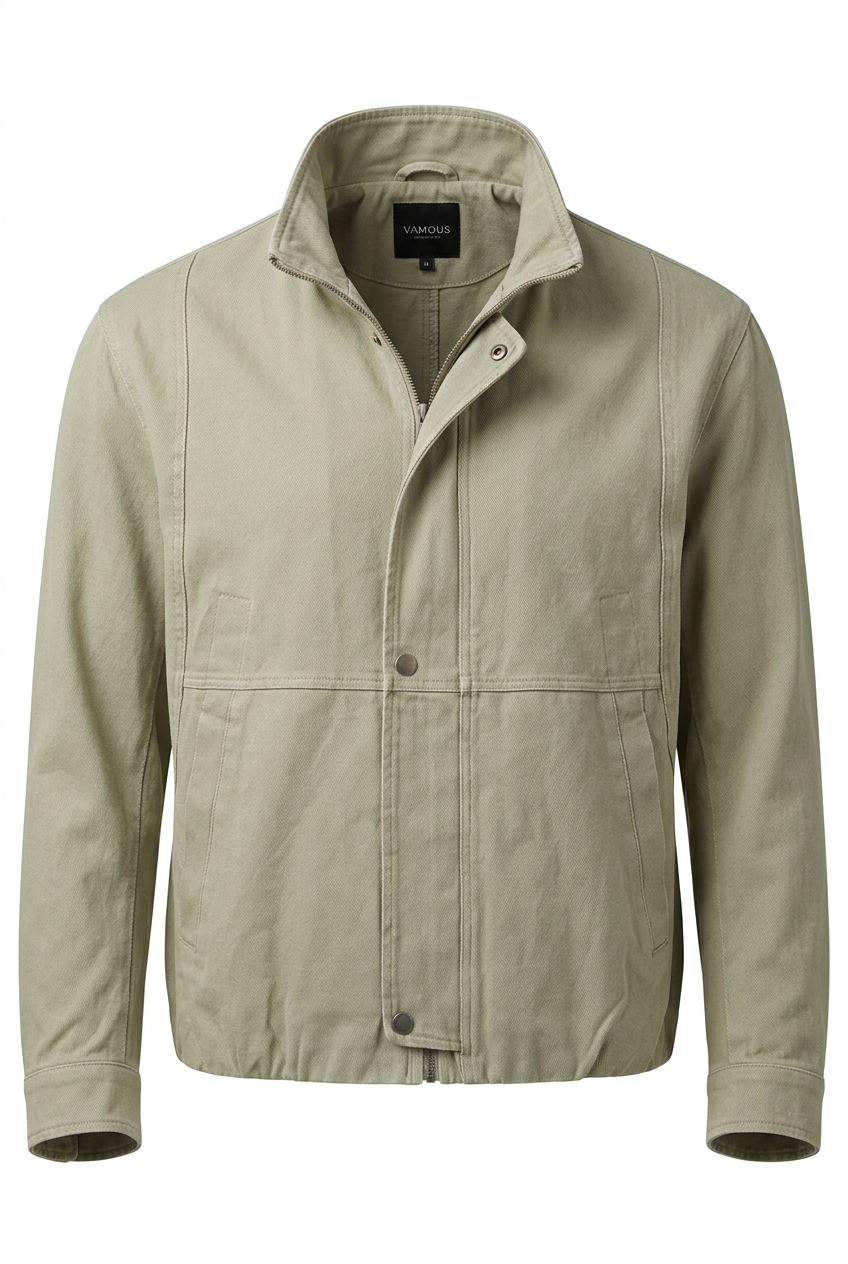 VAMOUS Washed Bomber Jacket - VW5504/ Green