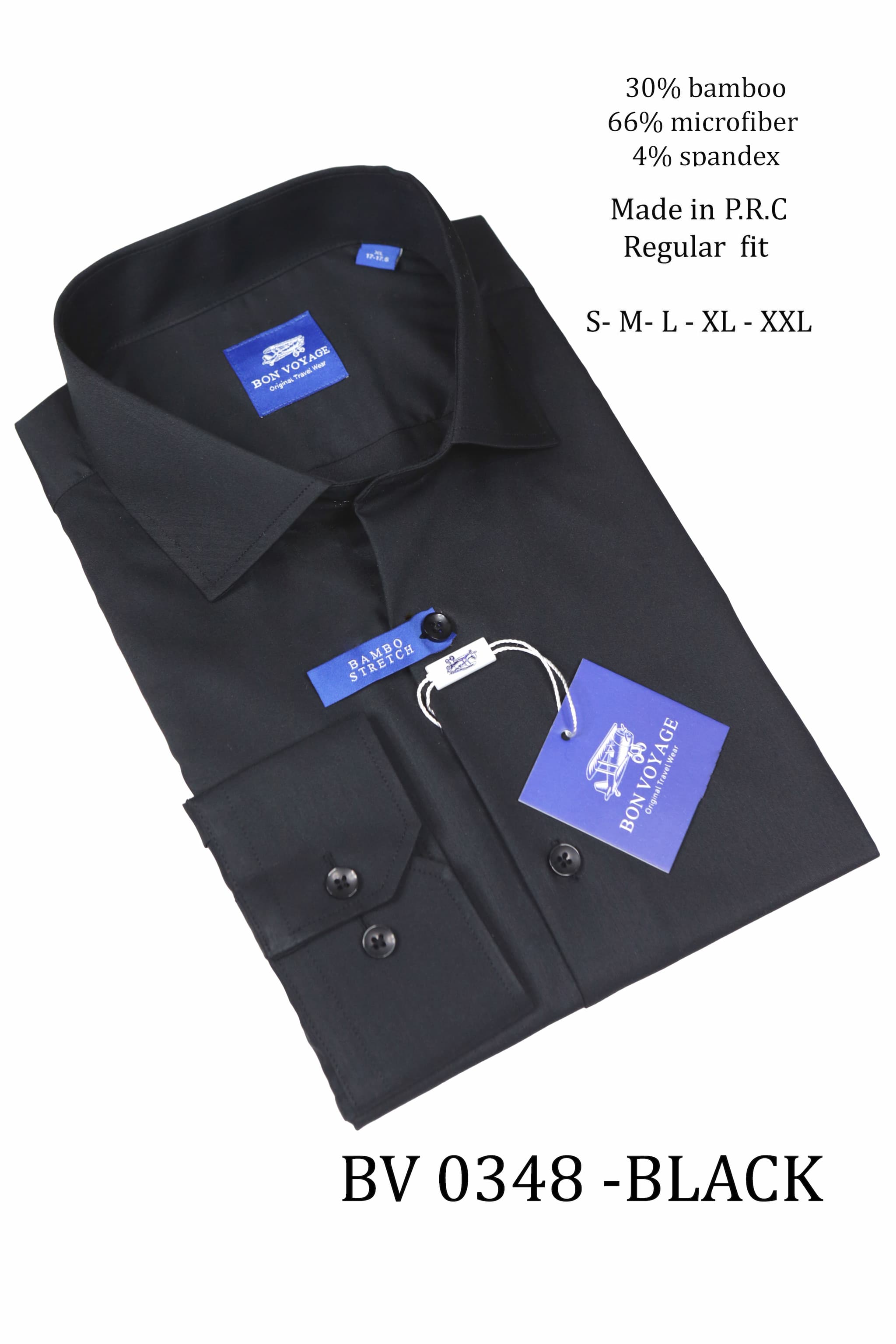 Bon Voyage Dress Shirt - BV0348/ black