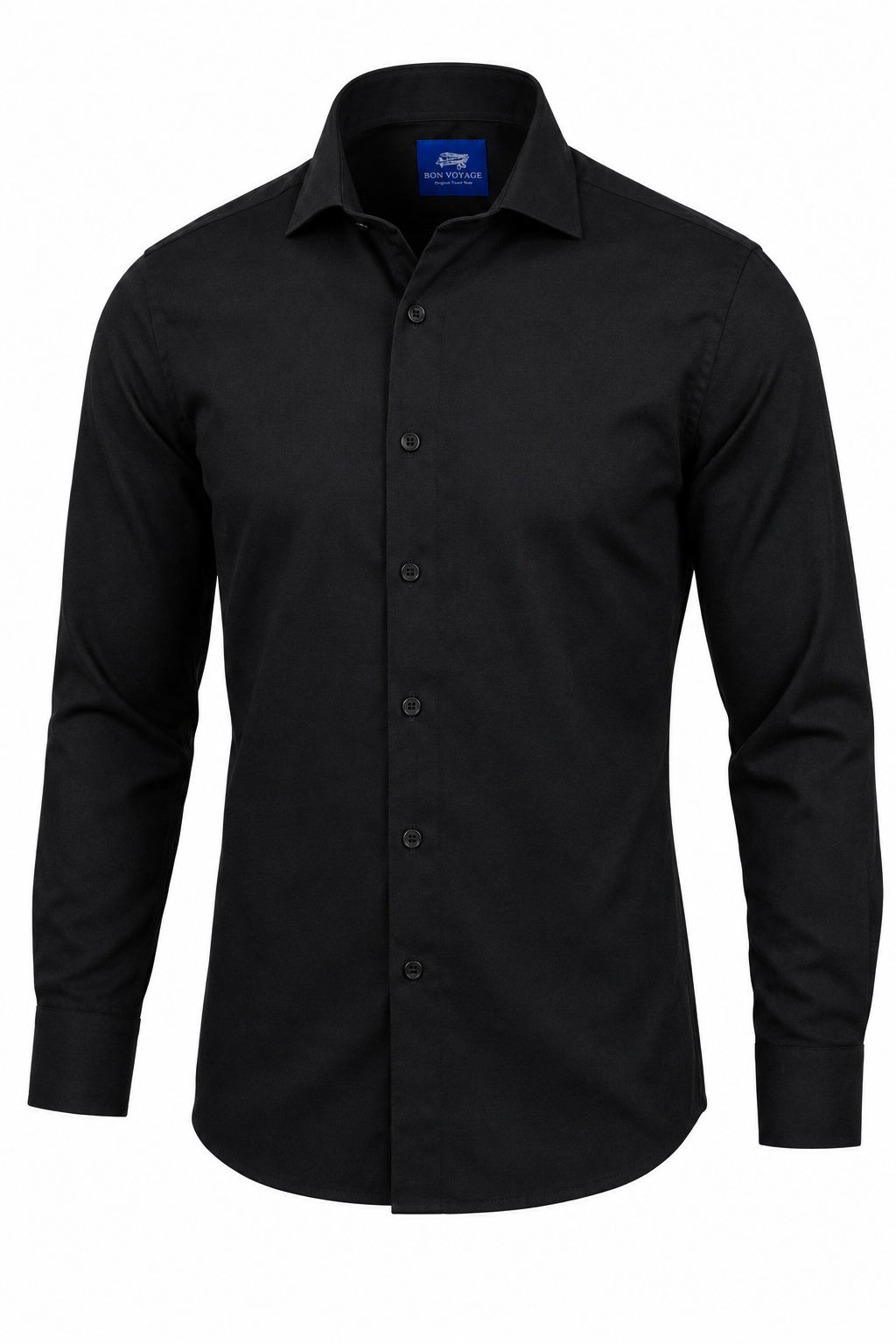 BV0348 Black ghost-mannequin image with black buttons